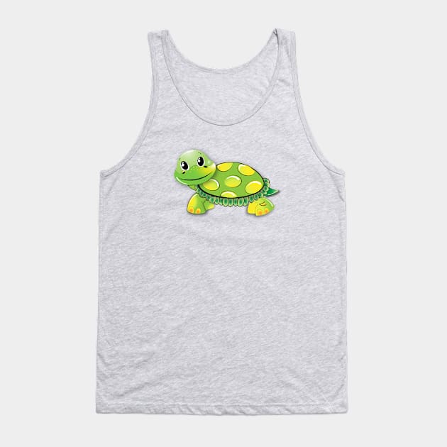 Funny Green Turtle Tank Top by teegear